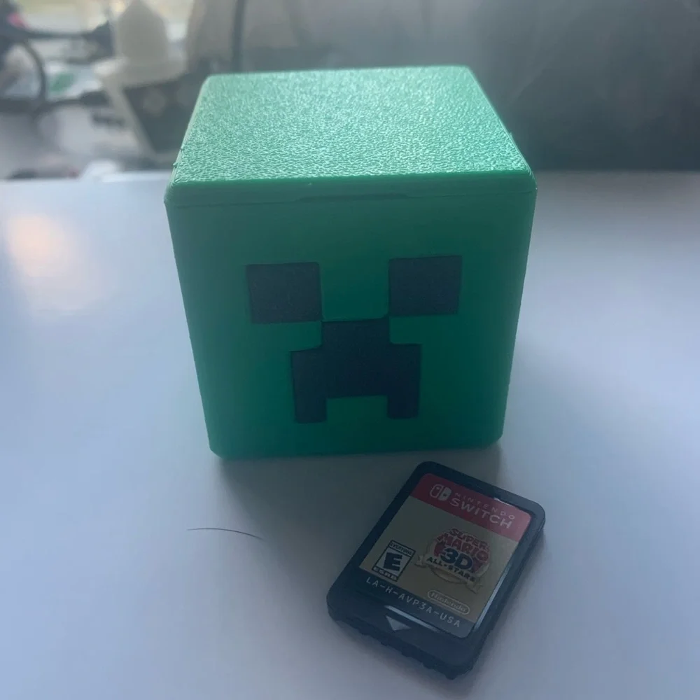 MineCraft Green Creeper Switch Game Holder Case Storage